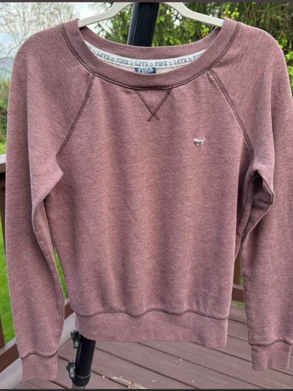 Y2K Victoria's Secret PINK Brown Sweatshirt With Zebra Print Logo Size Small